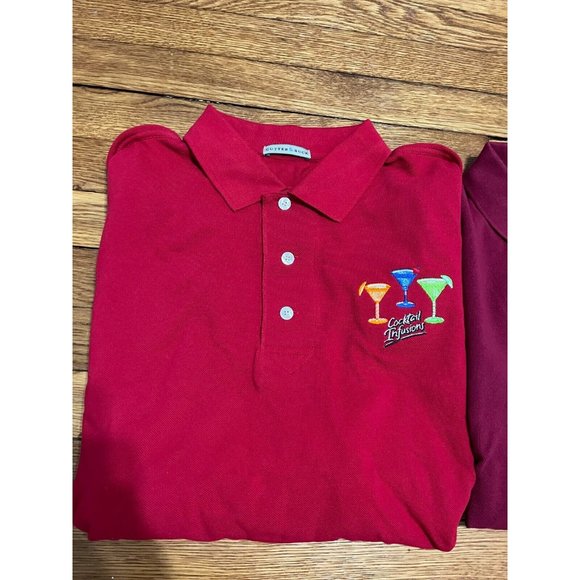 Cutter & Buck Polo Shirt Mens Size Large *Lot of 2* Red Cocktail Drink Logo - Picture 2 of 5